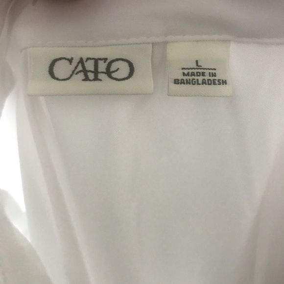 Cato White Button Down Blouse. Size Large. - Picture 6 of 6